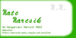 mate marcsik business card