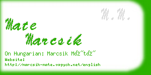 mate marcsik business card